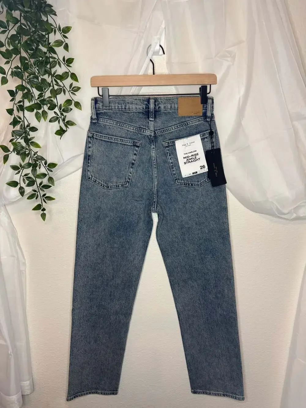 NEW Rag & Bone Harlow Mid-Rise Ankle Straight Jeans in Amity, Size 26 - Picture 4 of 8